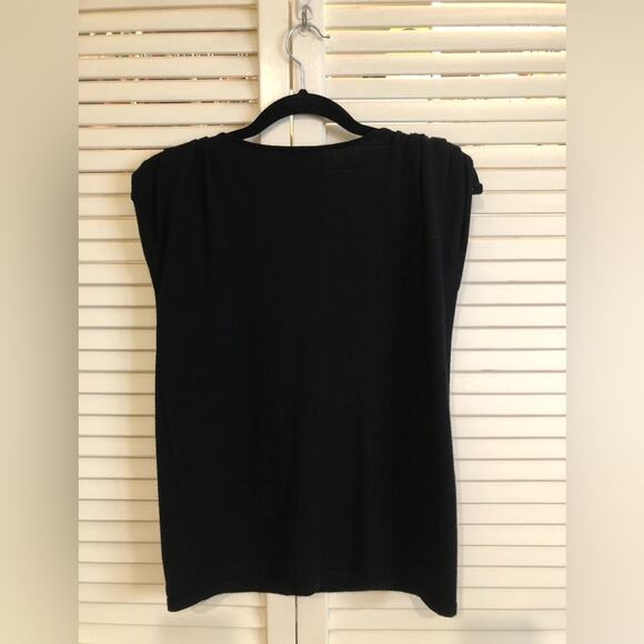 Gatee Black Wool Sleeveless Top with Rhinestones - Picture 6 of 7